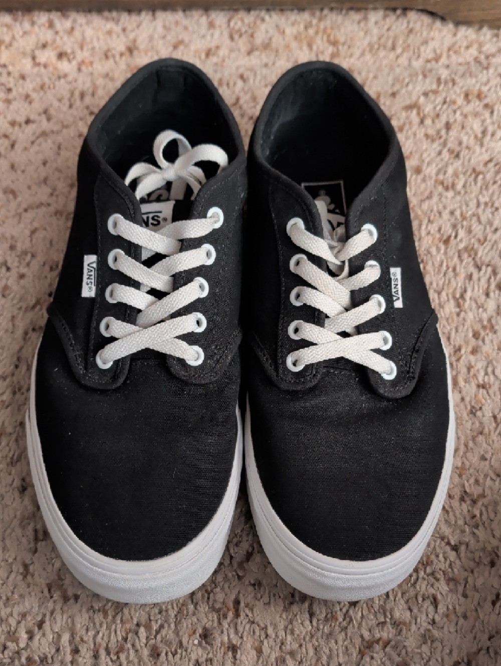 Vans Black Canvas Low-Top Sneakers with White Laces